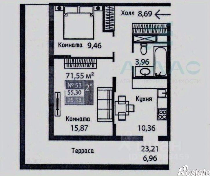2-комн квартира проспект Александра Суворова, 101,  д. 101
