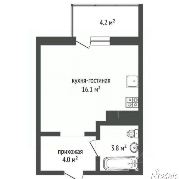 1-комн квартира проспект Александра Суворова, 101,  д. 101