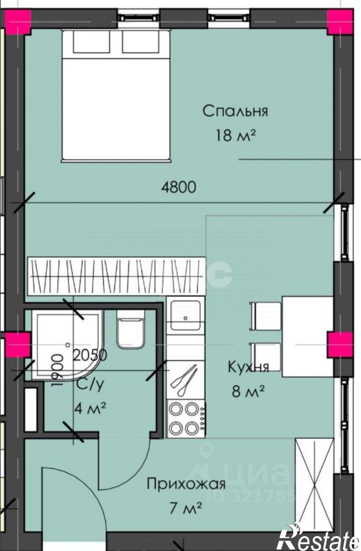 1-комн квартира улица Батурина, 13Б,  д. 13Б