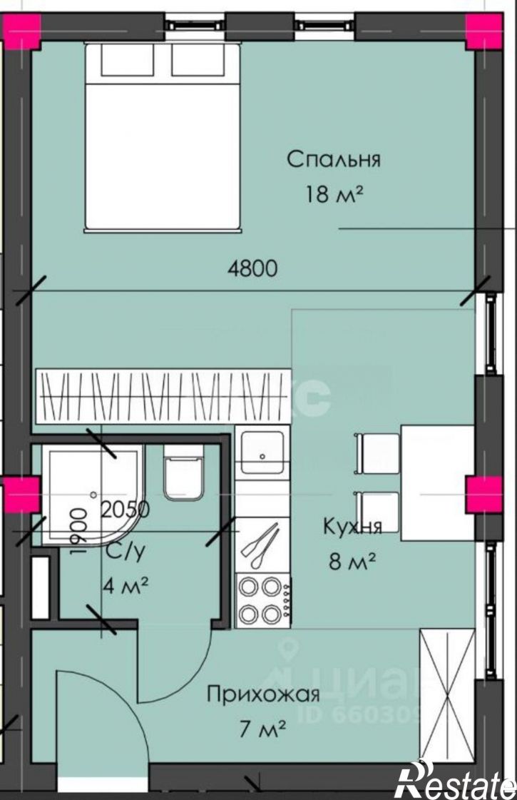 1-комн квартира улица Батурина, 13Б,  д. 13Б
