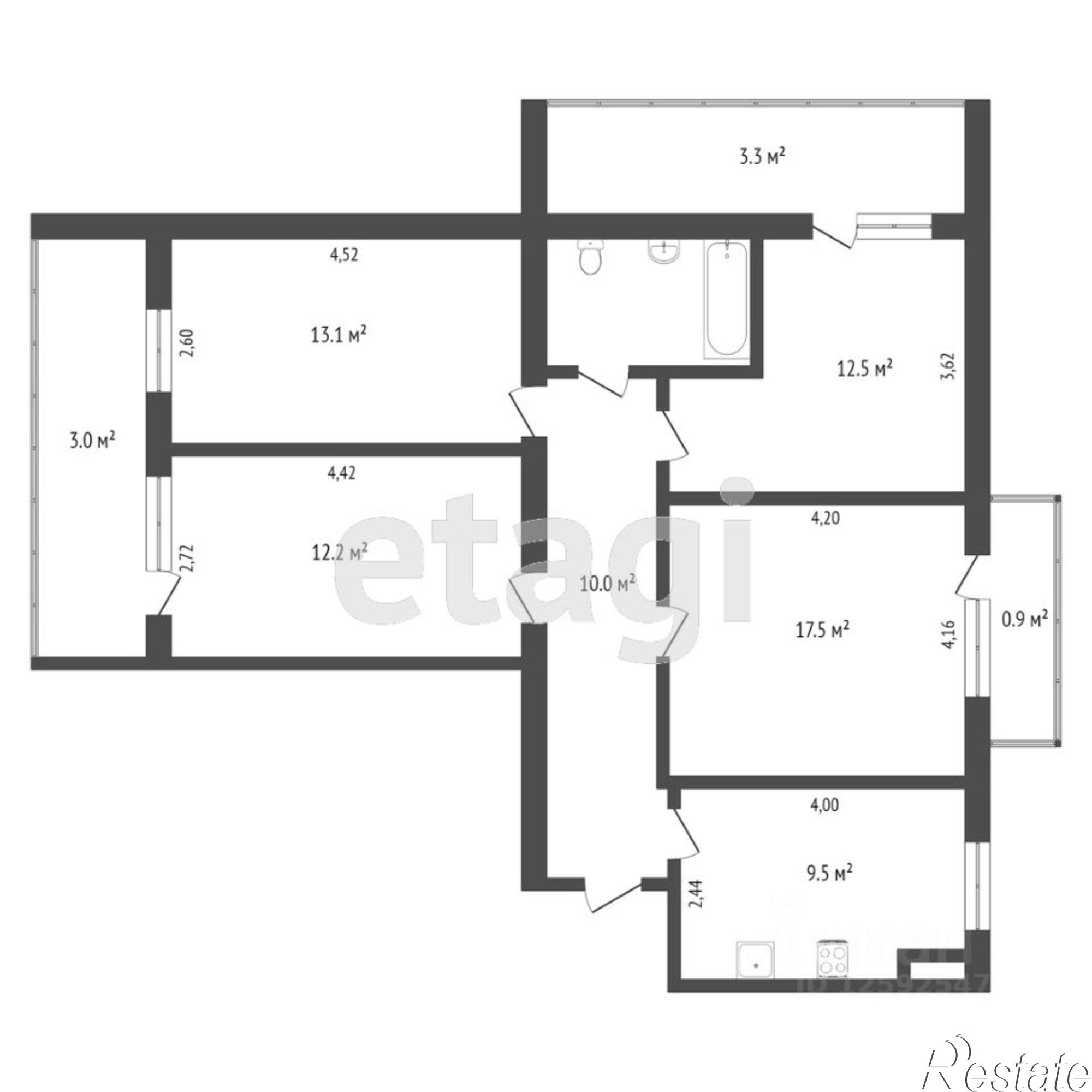 Купить квартиру за 9 500 000 рублей на ул Ракетная, 24