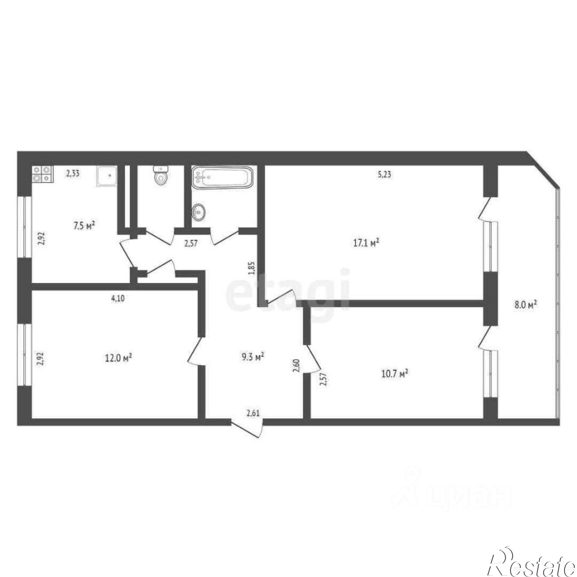 Купить квартиру за 10 000 000 рублей на улица Декабристов, 17