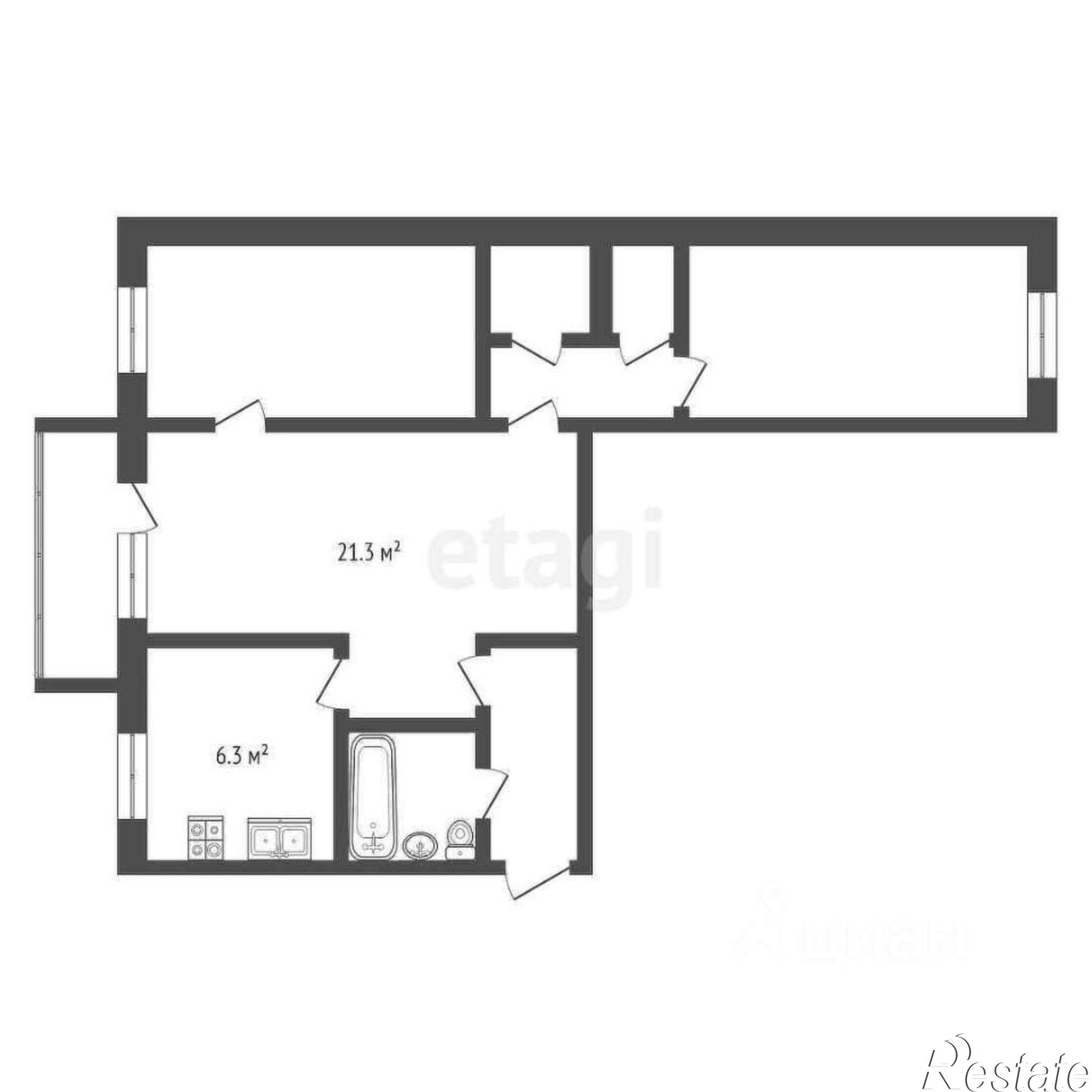 Купить квартиру за 9 300 000 рублей на ул Севастопольская, 49А