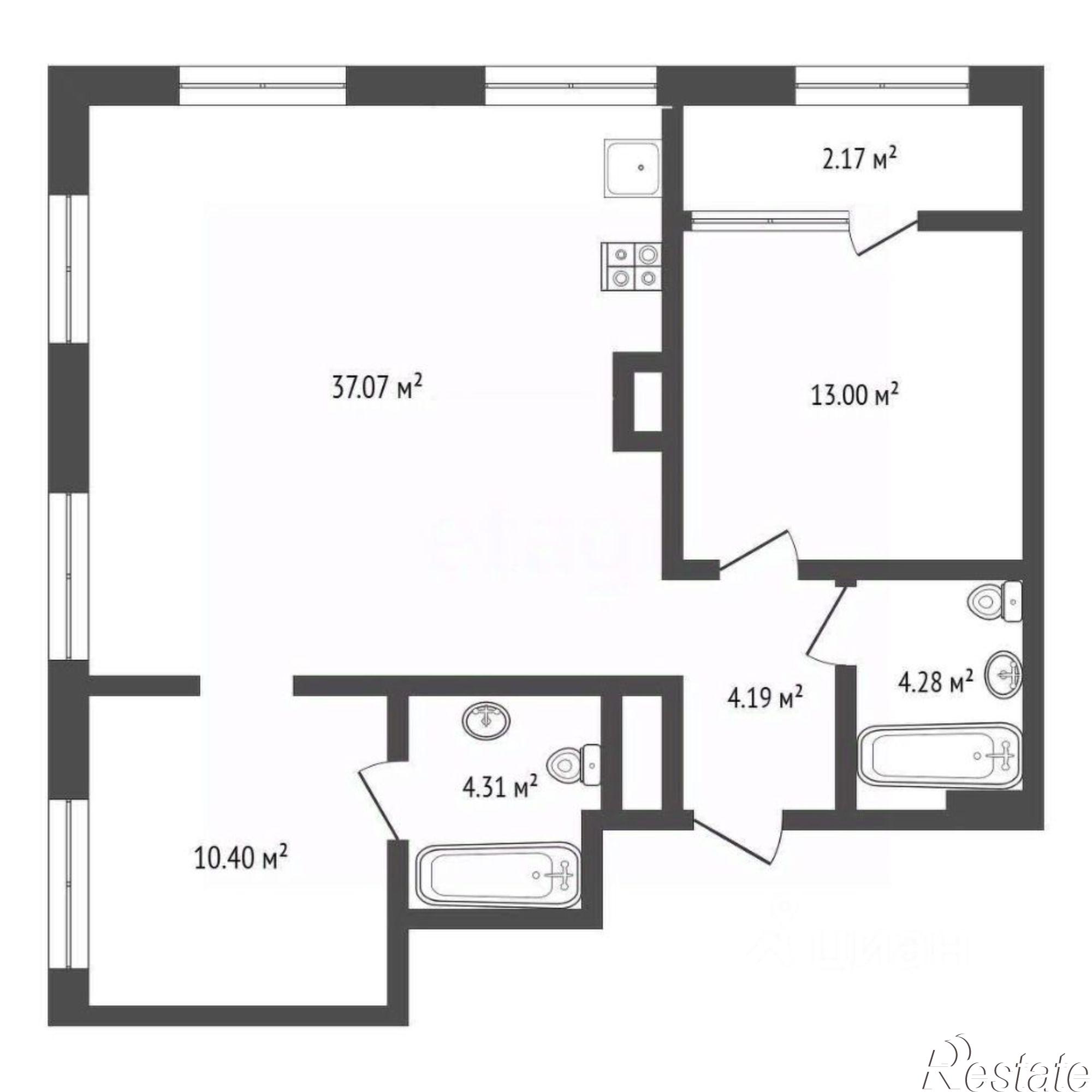 Купить квартиру за 10 990 000 рублей на проспект Александра Суворова, 101