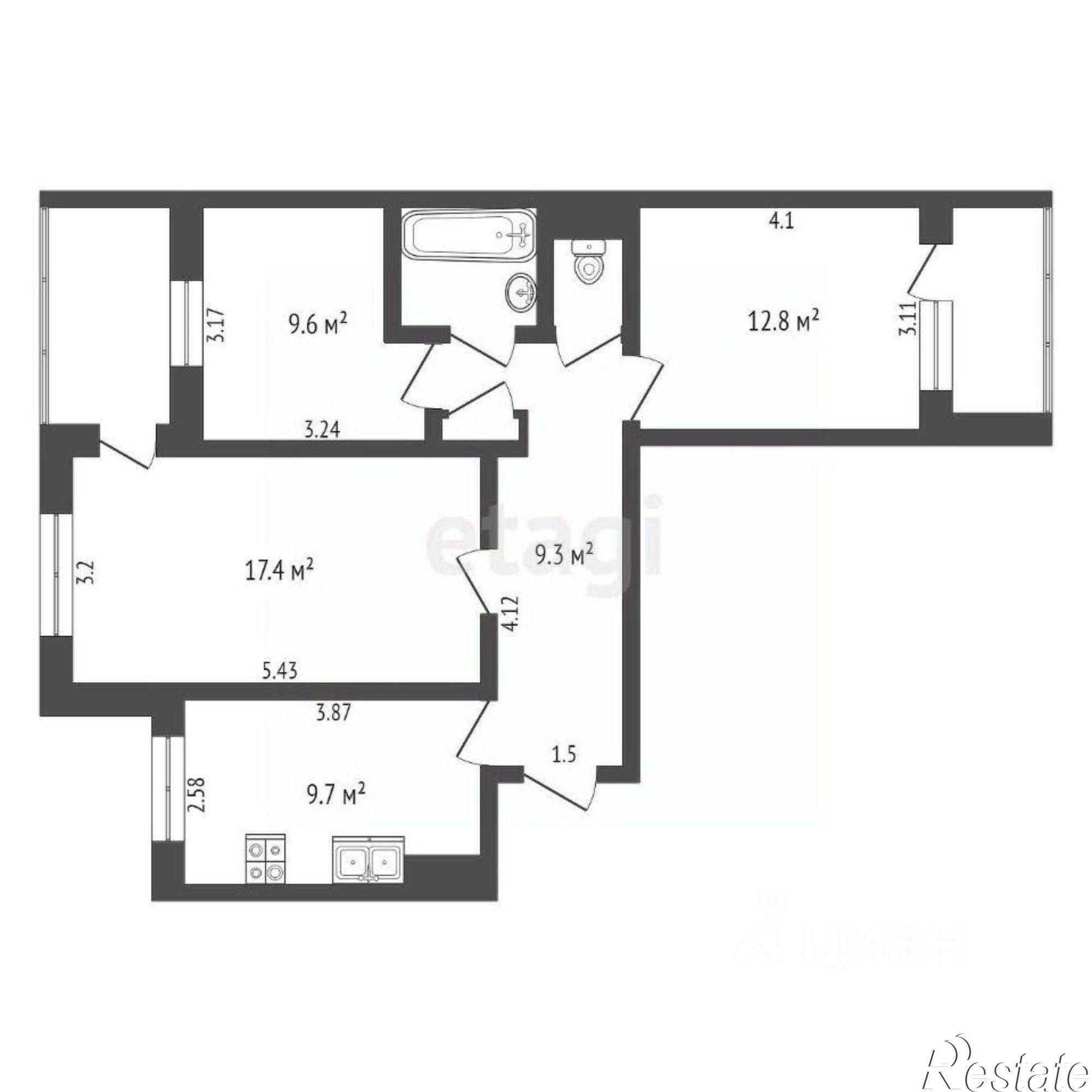 Купить квартиру за 11 000 000 рублей на улица Лермонтова, 13А