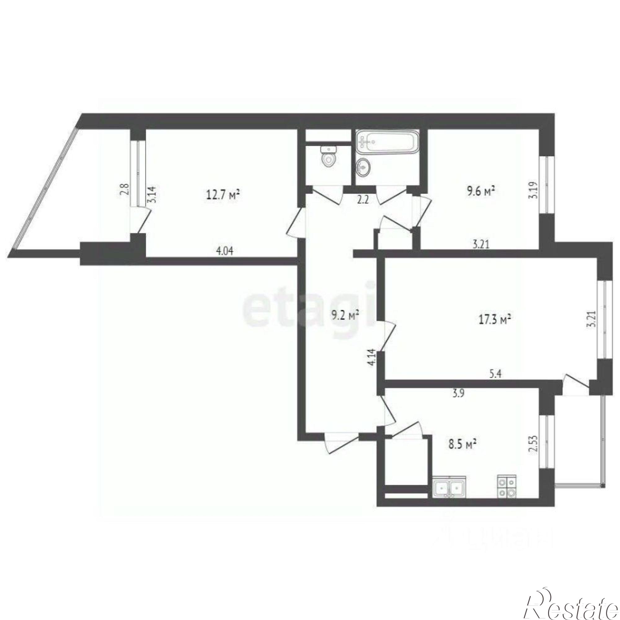 Купить квартиру за 8 950 000 рублей на ул Марка Донского, 51