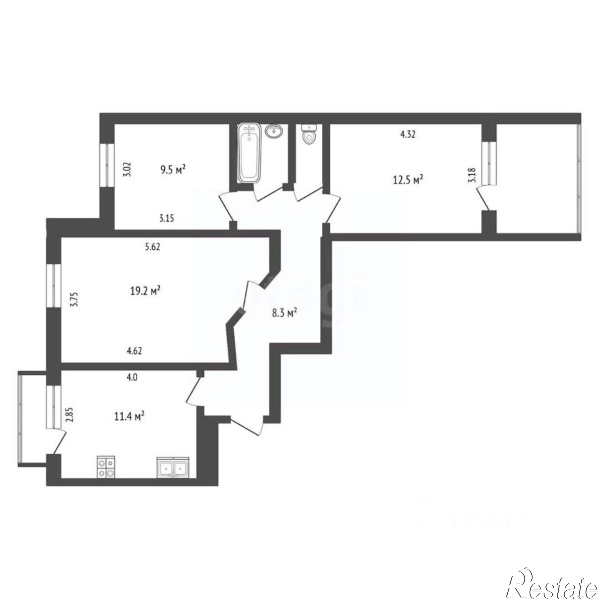 Купить квартиру за 11 500 000 рублей на Тупой пер, 3