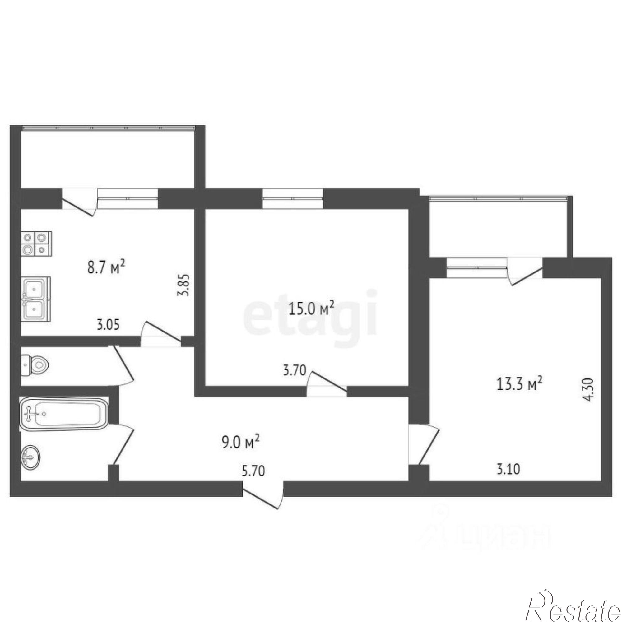 Купить квартиру за 7 650 000 рублей на ул Крымских Партизан, 11
