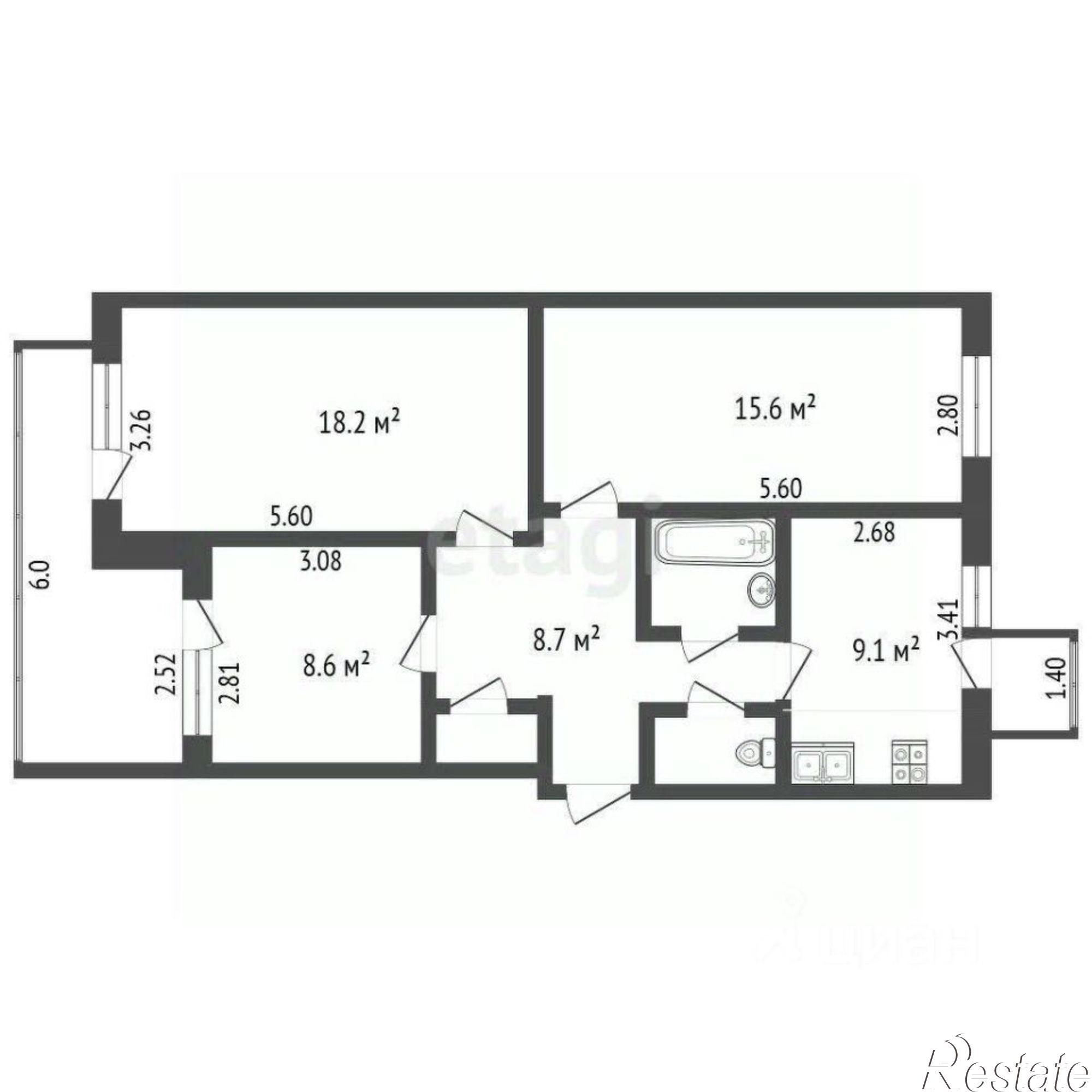 Купить квартиру за 10 750 000 рублей на Пахотная улица, 1