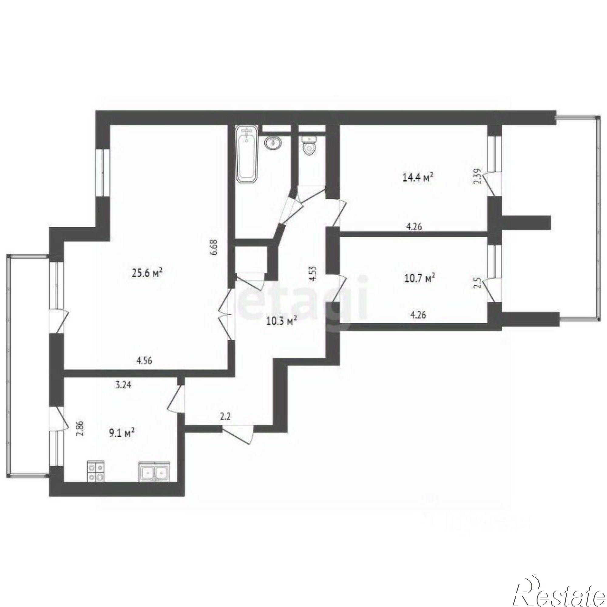 Купить квартиру за 13 900 000 рублей на ул Аллейная, 4