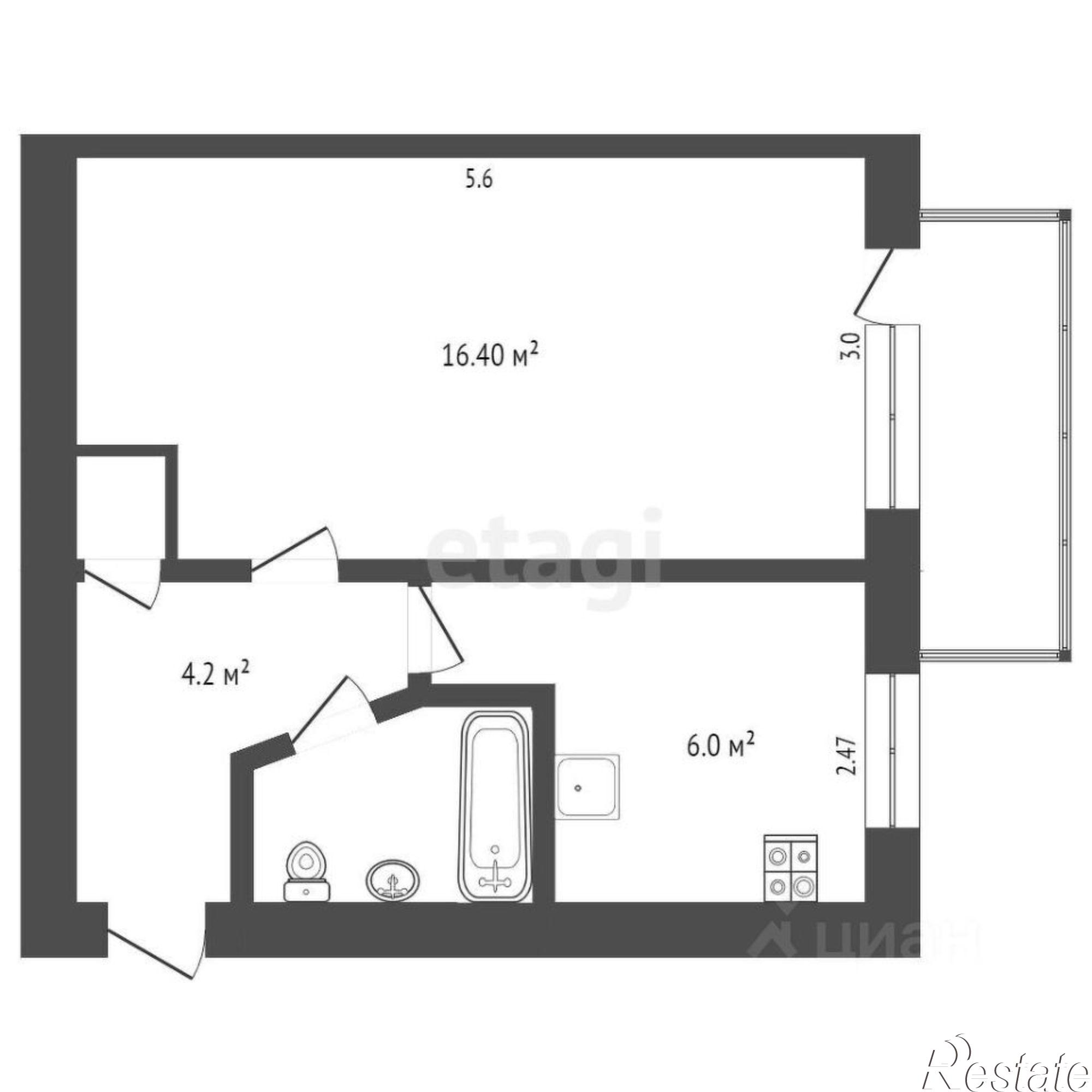 Купить квартиру за 5 700 000 рублей на улица Генерала Родионова, 3
