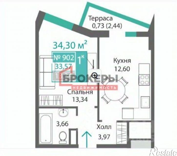 1-комн квартира улица Святителя Гурия