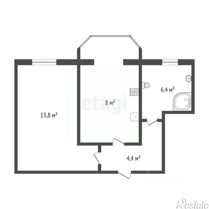 1-комн квартира Луговая улица, 12,  д. 12