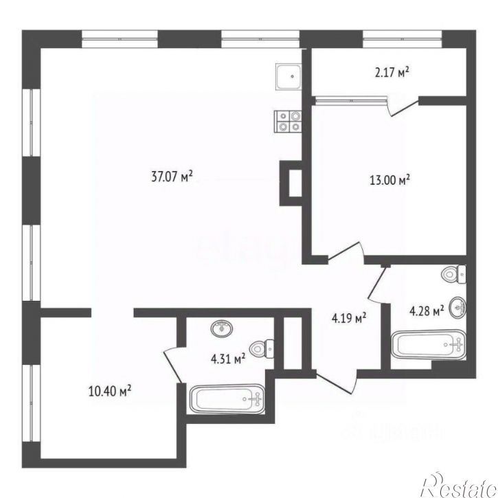 2-комн квартира проспект Александра Суворова, 101,  д. 101