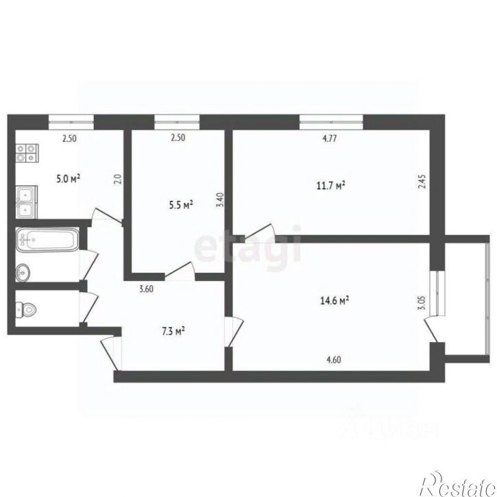 3-комн квартира Первомайская улица, 17,  д. 17