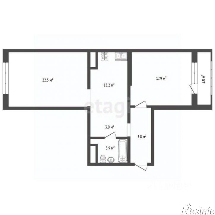 3-комн квартира Ростовская улица, 17,  д. 17