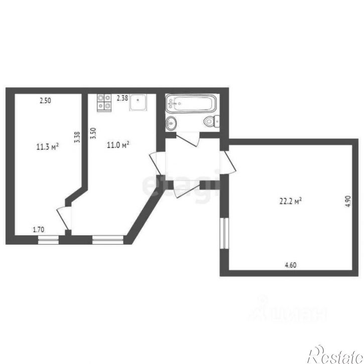 2-комн квартира ул Жуковского, 13,  д. 13