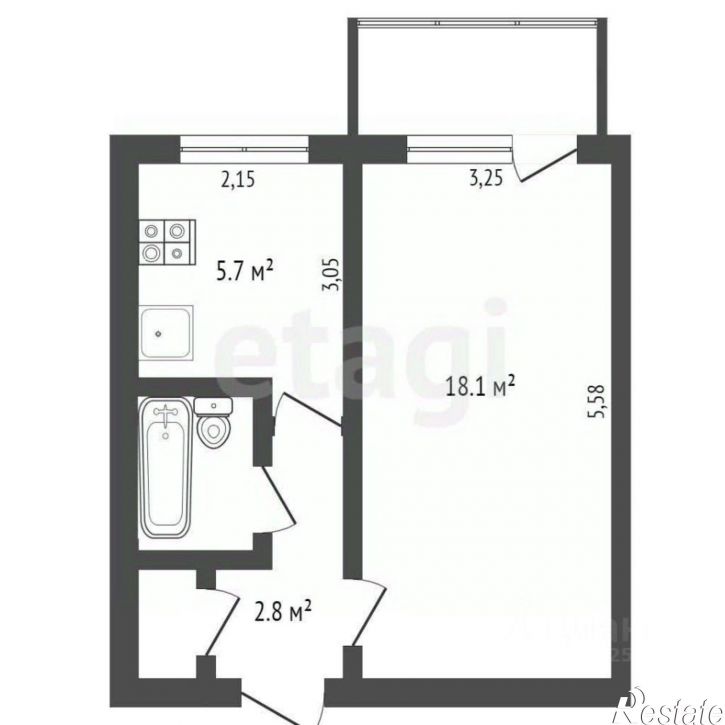 1-комн квартира Кечкеметская улица, 118,  д. 118