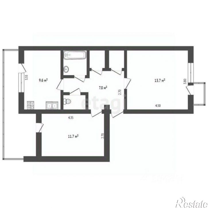 2-комн квартира ул Генерала Родионова, 14,  д. 14