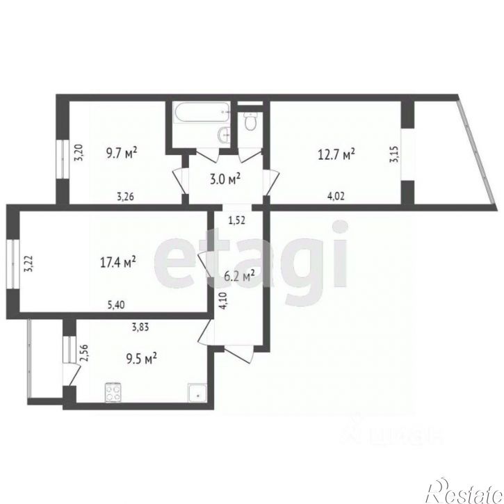 3-комн квартира ул Героев Сталинграда, 4Д,  д. 4Д