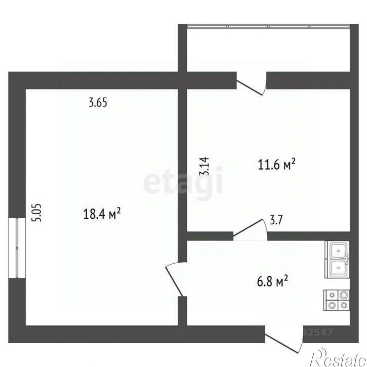 2-комн квартира улица Туристов, 33,  д. 33