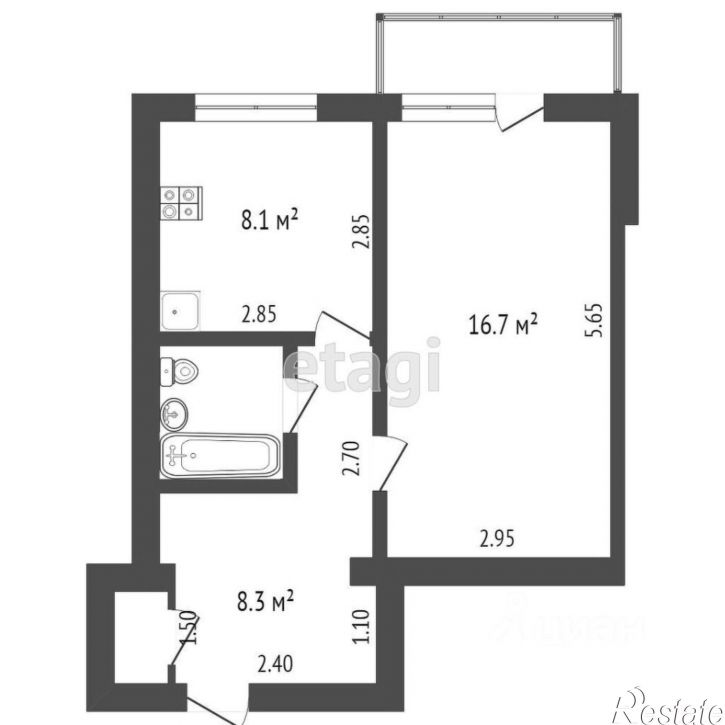 1-комн квартира улица Куйбышева, 111/65,  д. 111/65