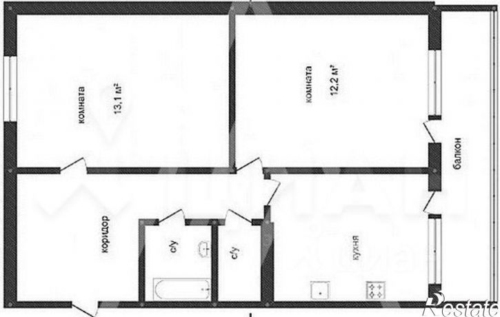 2-комн квартира Севастопольская улица, 92,  д. 92