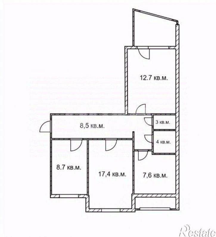 3-комн квартира улица Маршала Жукова, 35,  д. 35