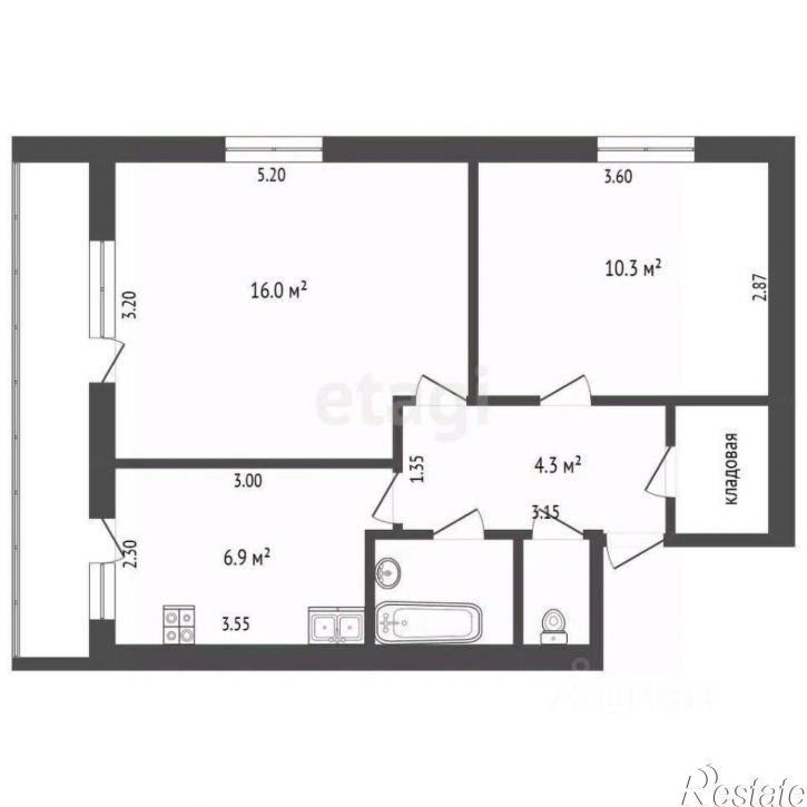 2-комн квартира ул Полины Осипенко, 37,  д. 37