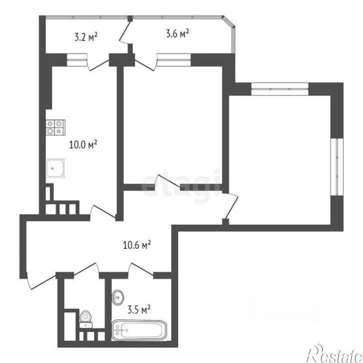 2-комн квартира ул Индустриальная, 43,  д. 43