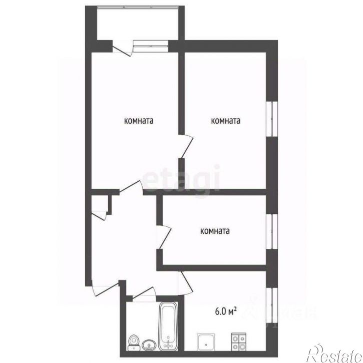 3-комн квартира улица Трубаченко, 18,  д. 18