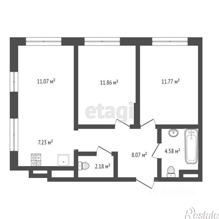 2-комн квартира проспект Александра Суворова, 101,  д. 101