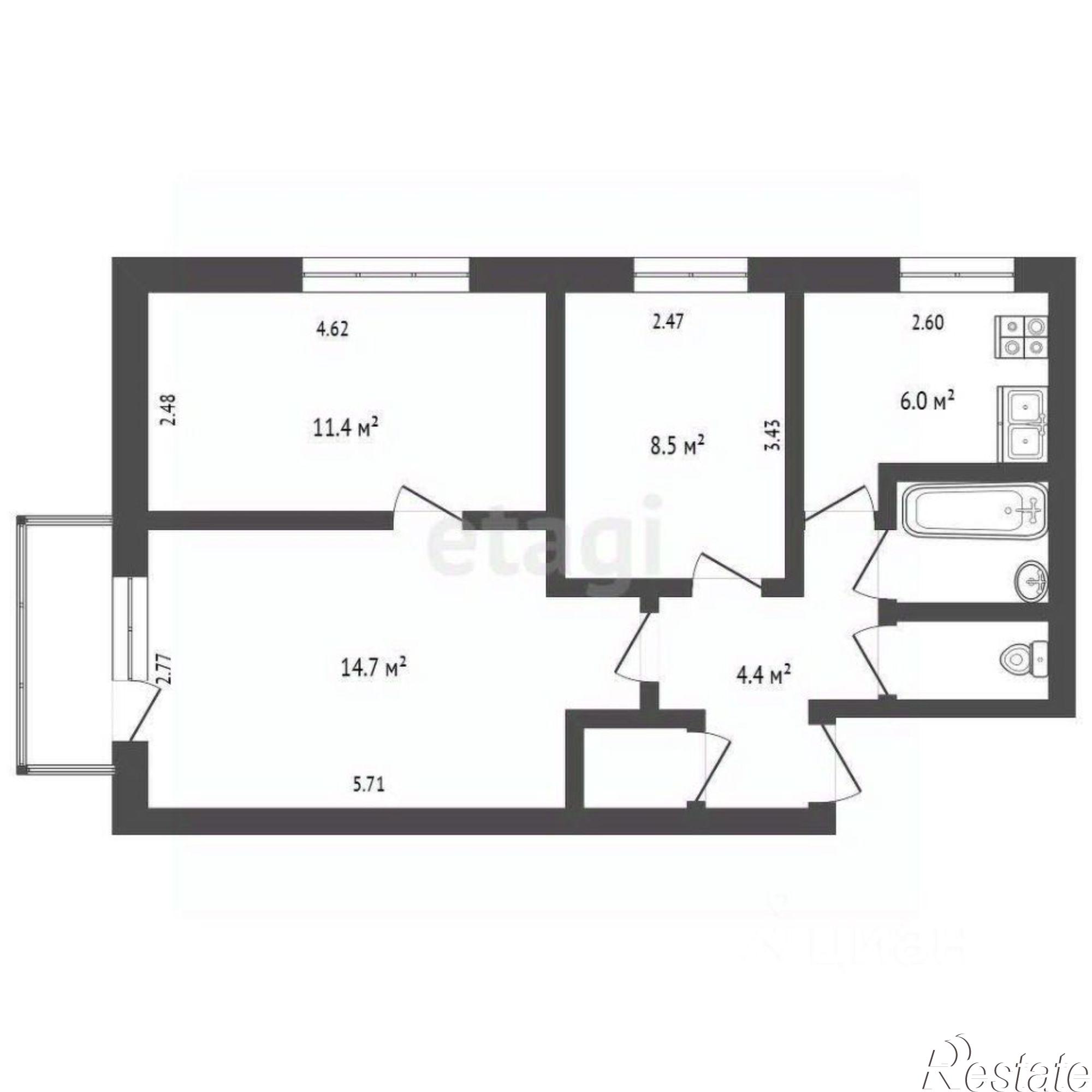 Купить квартиру за 9 000 000 рублей на ул Гагарина, 16/1