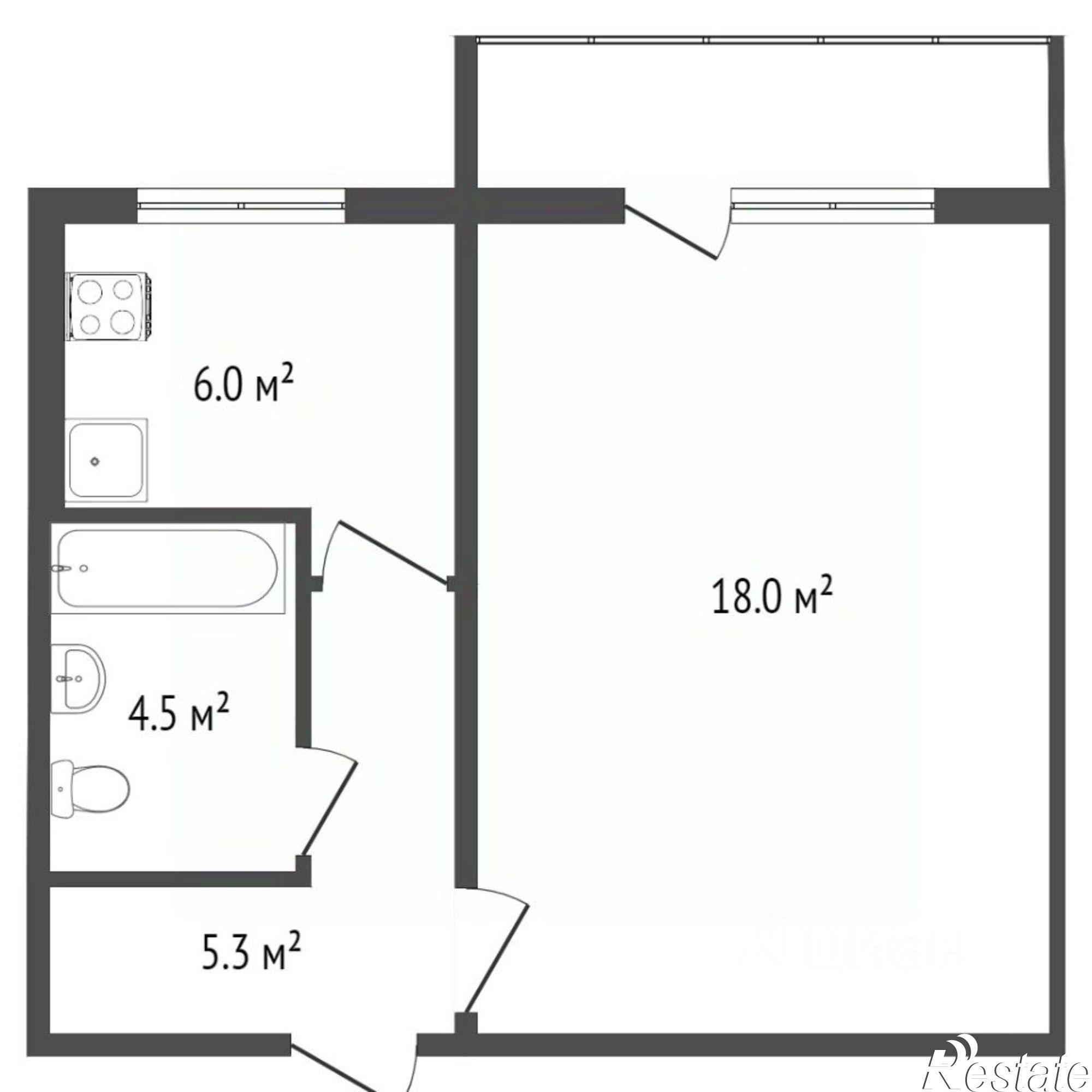 Купить квартиру за 5 300 000 рублей на Луговая улица, 12
