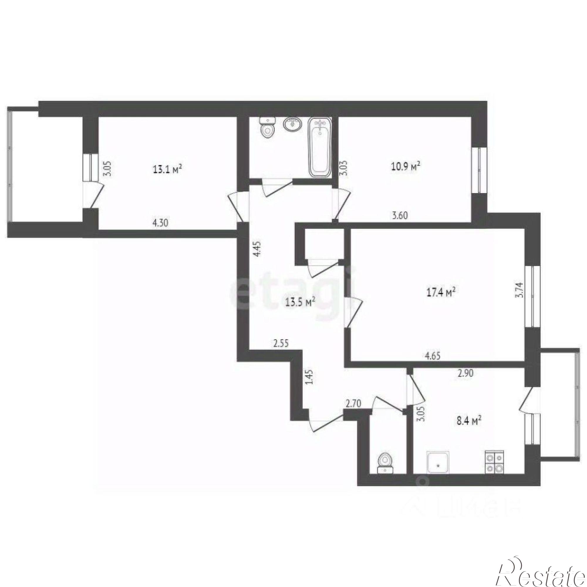 Купить квартиру за 8 800 000 рублей на Казанская улица, 34