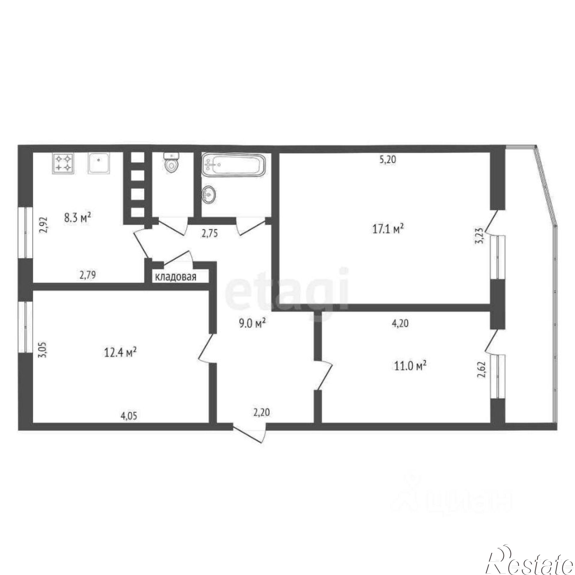 Купить квартиру за 10 600 000 рублей на ул Декабристов, 14/28