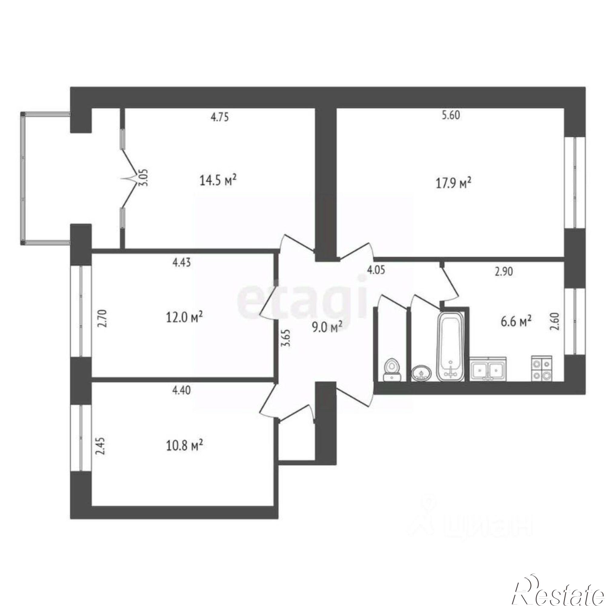 Купить квартиру за 11 400 000 рублей на Заводской переулок, 31