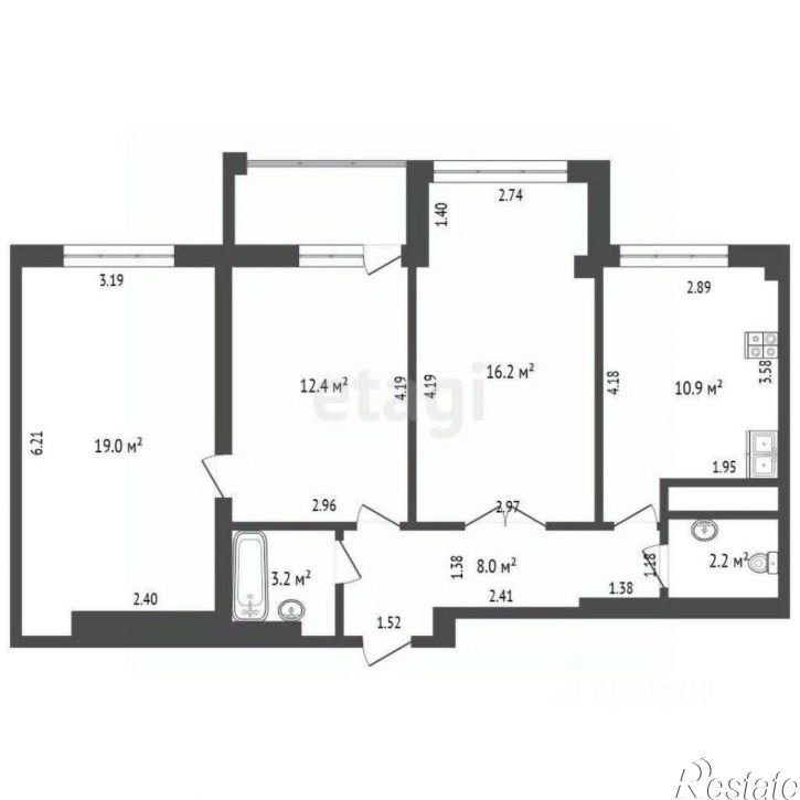 3-комн квартира Залесская улица, 101,  д. 101