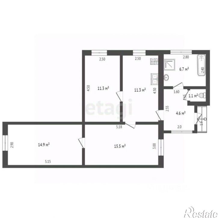 3-комн квартира ул Скалистая, 1/30,  д. 1/30