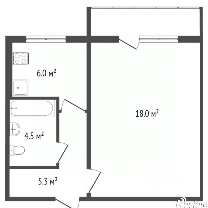 1-комн квартира Луговая улица, 12,  д. 12