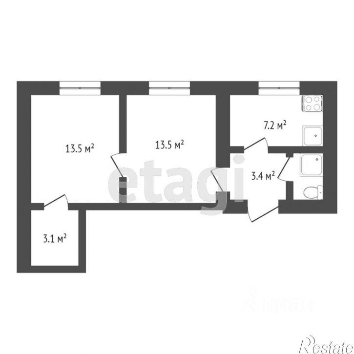 2-комн квартира улица Желябова, 26,  д. 26