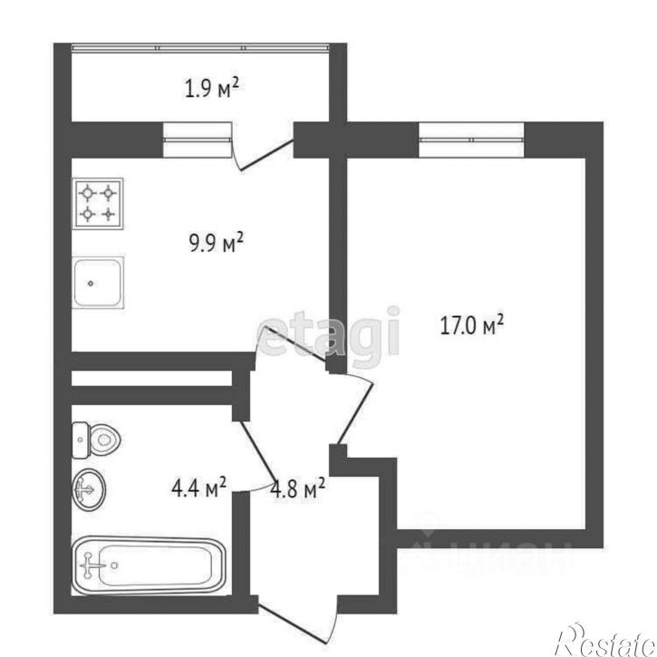 1-комн квартира Мраморный пер, 19,  д. 19
