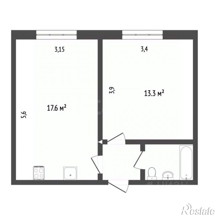 2-комн квартира ул Лизы Чайкиной, 46,  д. 46