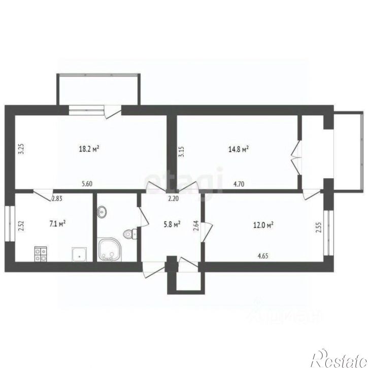 3-комн квартира ул Залесская, 44,  д. 44