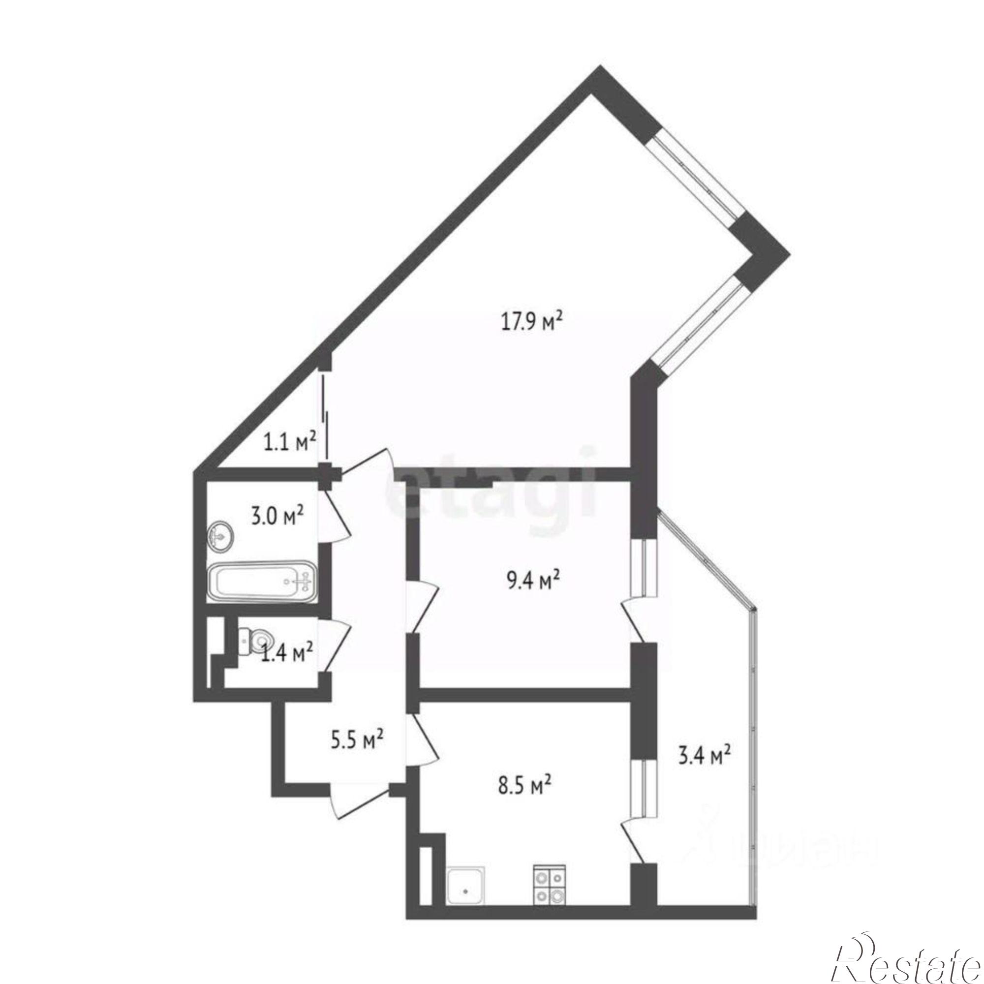 Купить квартиру за 7 000 000 рублей на Мраморный пер, 19