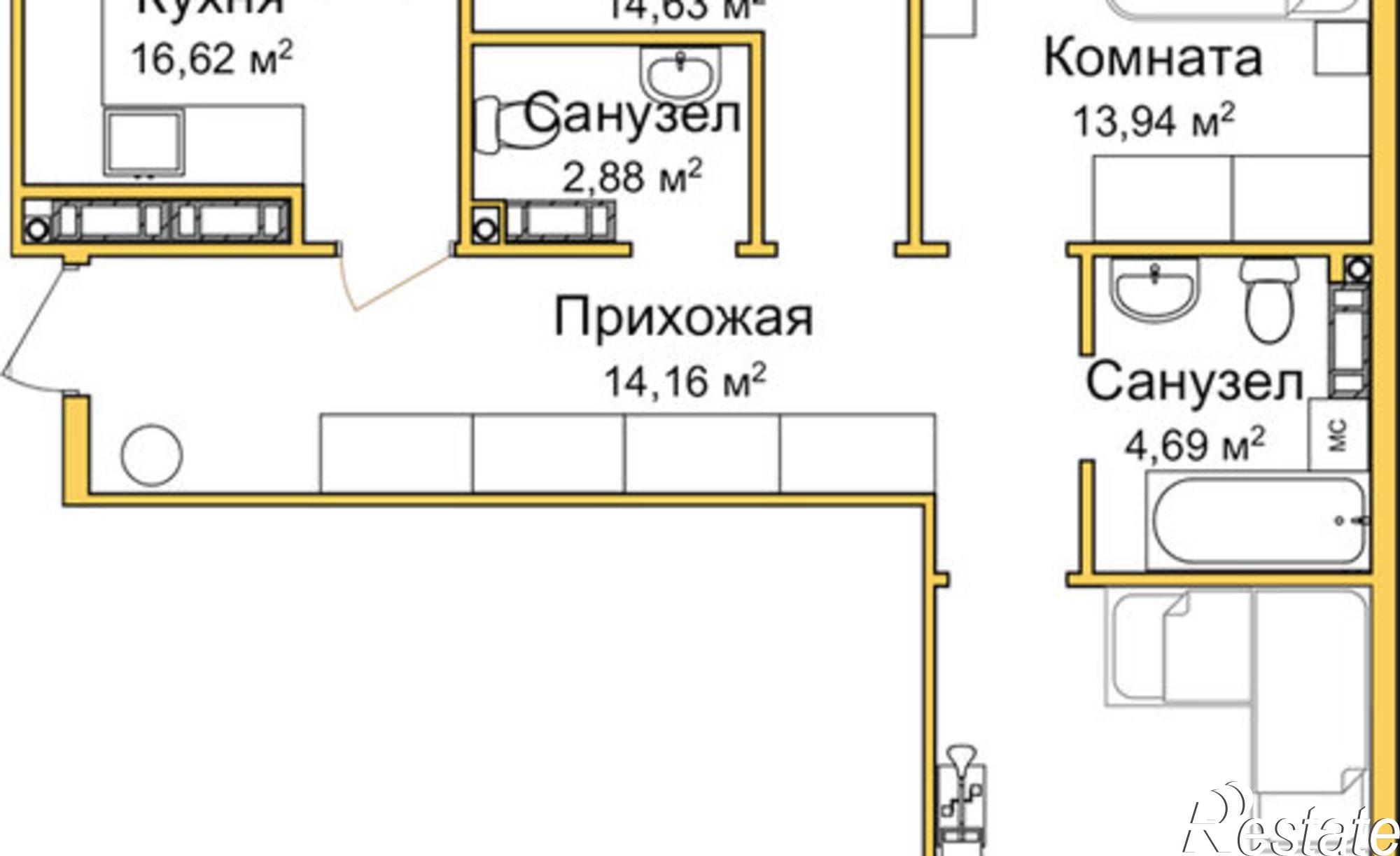 Купить квартиру за 12 895 000 рублей на ул Батурина, 107а
