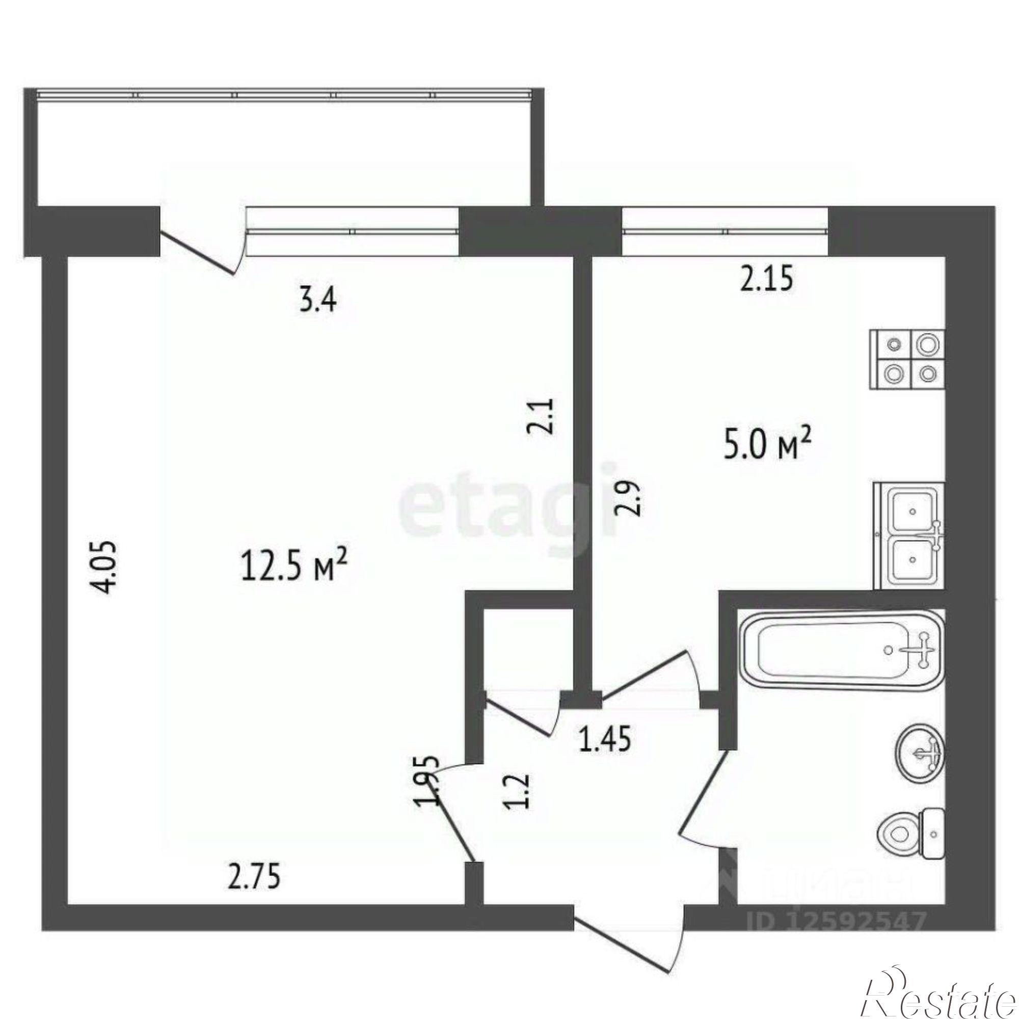 Купить квартиру за 4 500 000 рублей на улица 60 лет Октября, 17