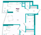 2-комн, 61 кв м, этаж 15/24 ул Воровского, 24