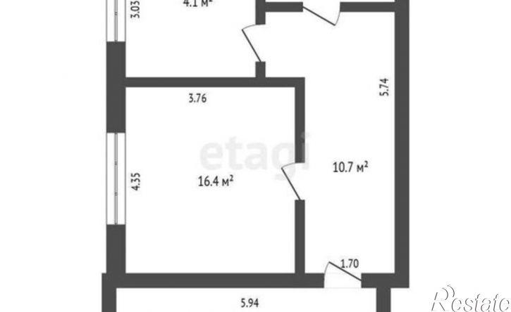 1-комн квартира Железнодорожная улица, 7,  д. 7