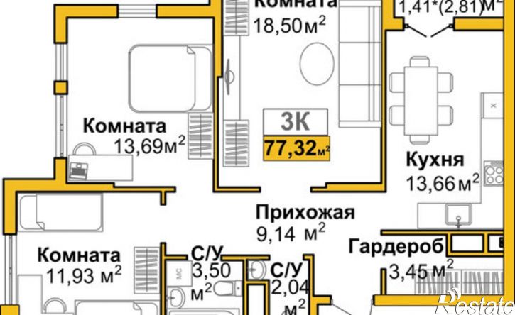 3-комн квартира в новом доме ул Козлова, 182/3,  д. 182/3